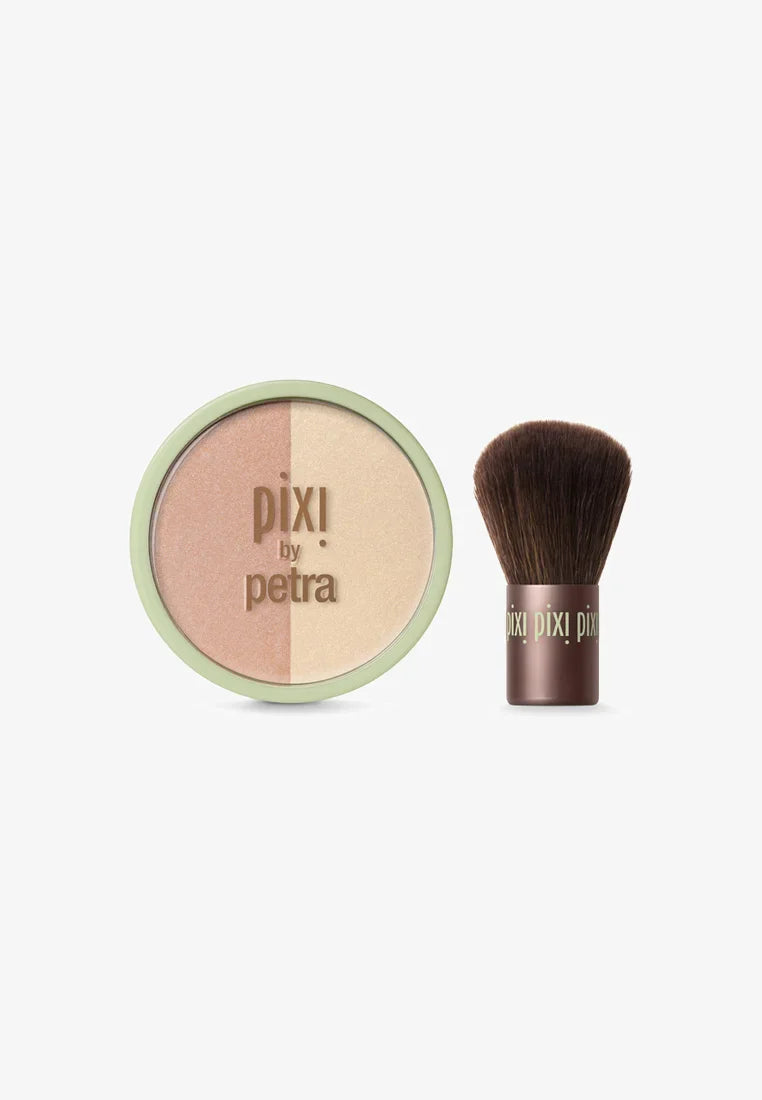 Pixi BEAUTY BLUSH DUO KABUKI Phard Peach Honey 4.5g Tester SENZA PENNELLO
